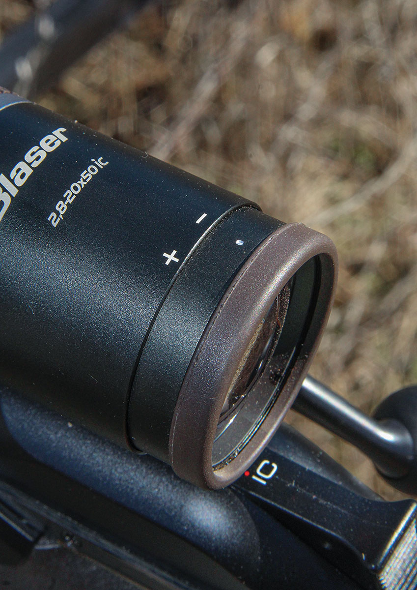 The ocular ring includes a rubber covering that ensures a good grip while adjusting the diopter to bring the reticle into tack-sharp focus. It also helps protect from scope cuts while shooting hard-recoiling magnum rifles.